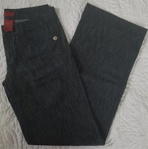 Dark denim wide leg jeans